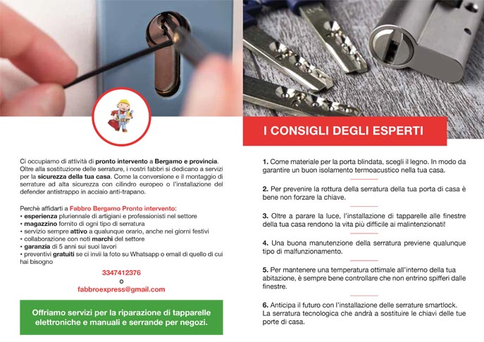 Realizzazione brochure per Fabbro Pronto Intervento