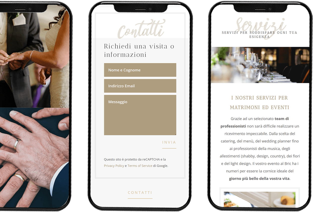 Sito web per Location Matrimoni ed Eventi Il Bric