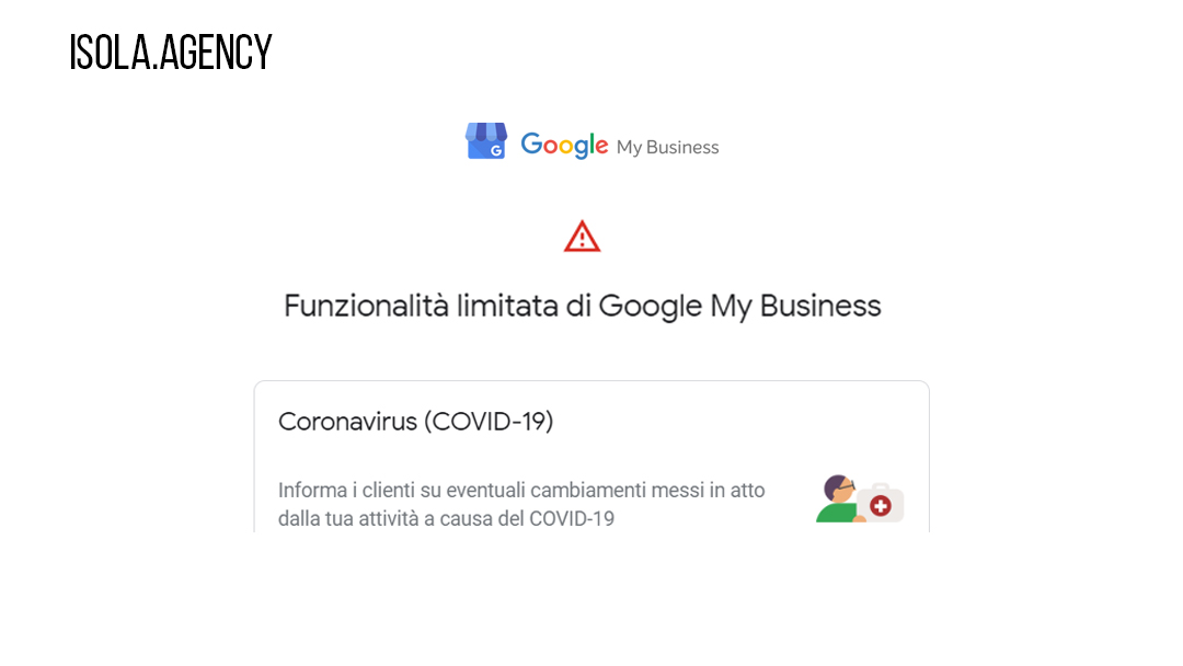 Google My Business durante il Coronavirus