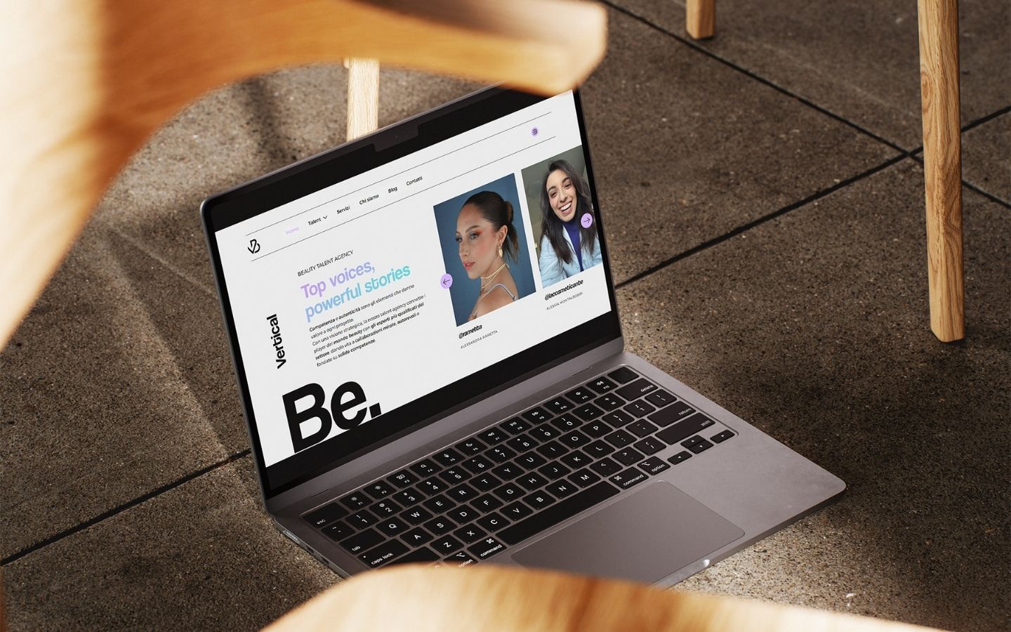 Sito web per la talent agency Vertical Be realizzato da Isola