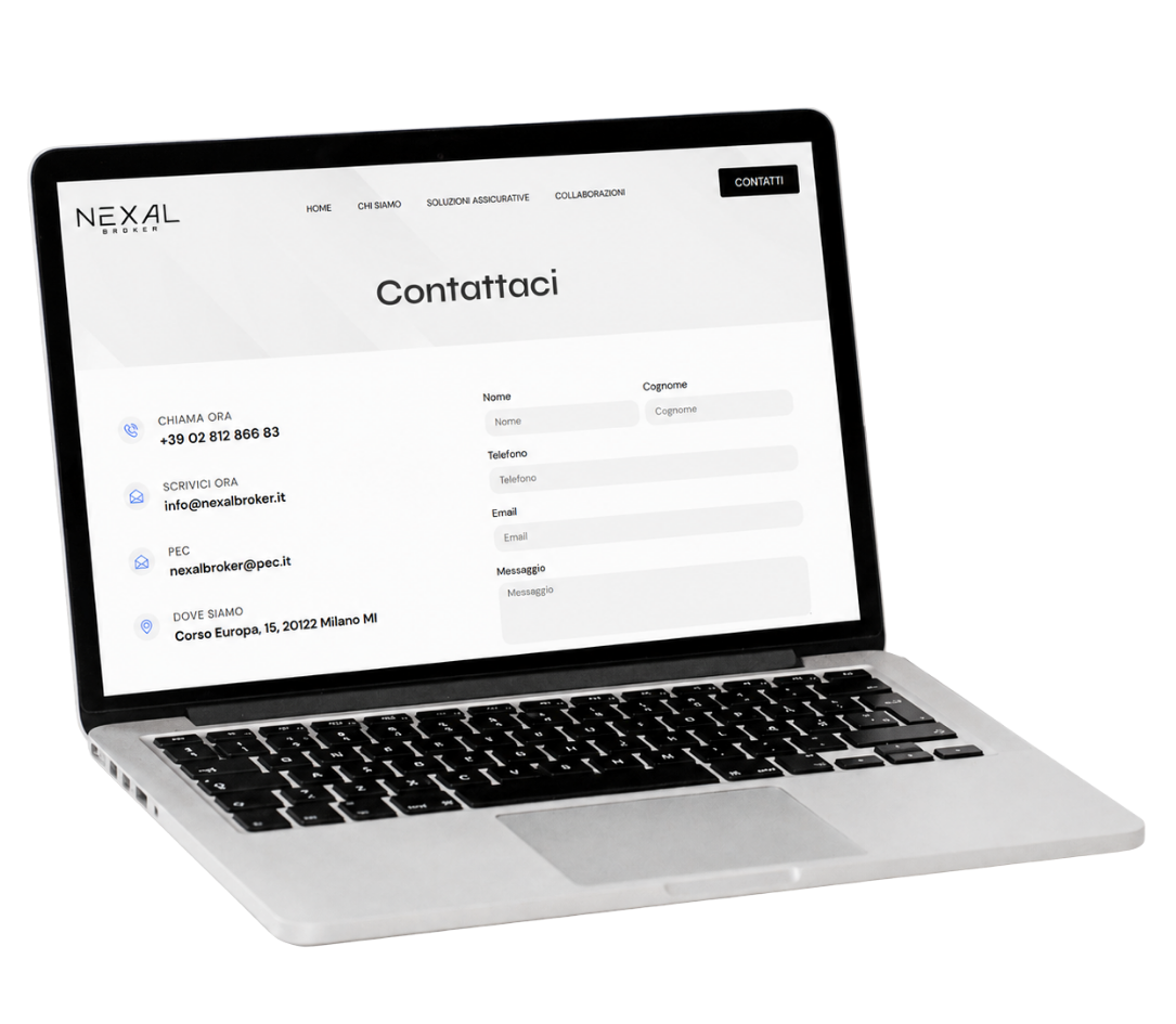 Sviluppo del sito web con CTA che rimandano al contatto diretto con Nexal Broker